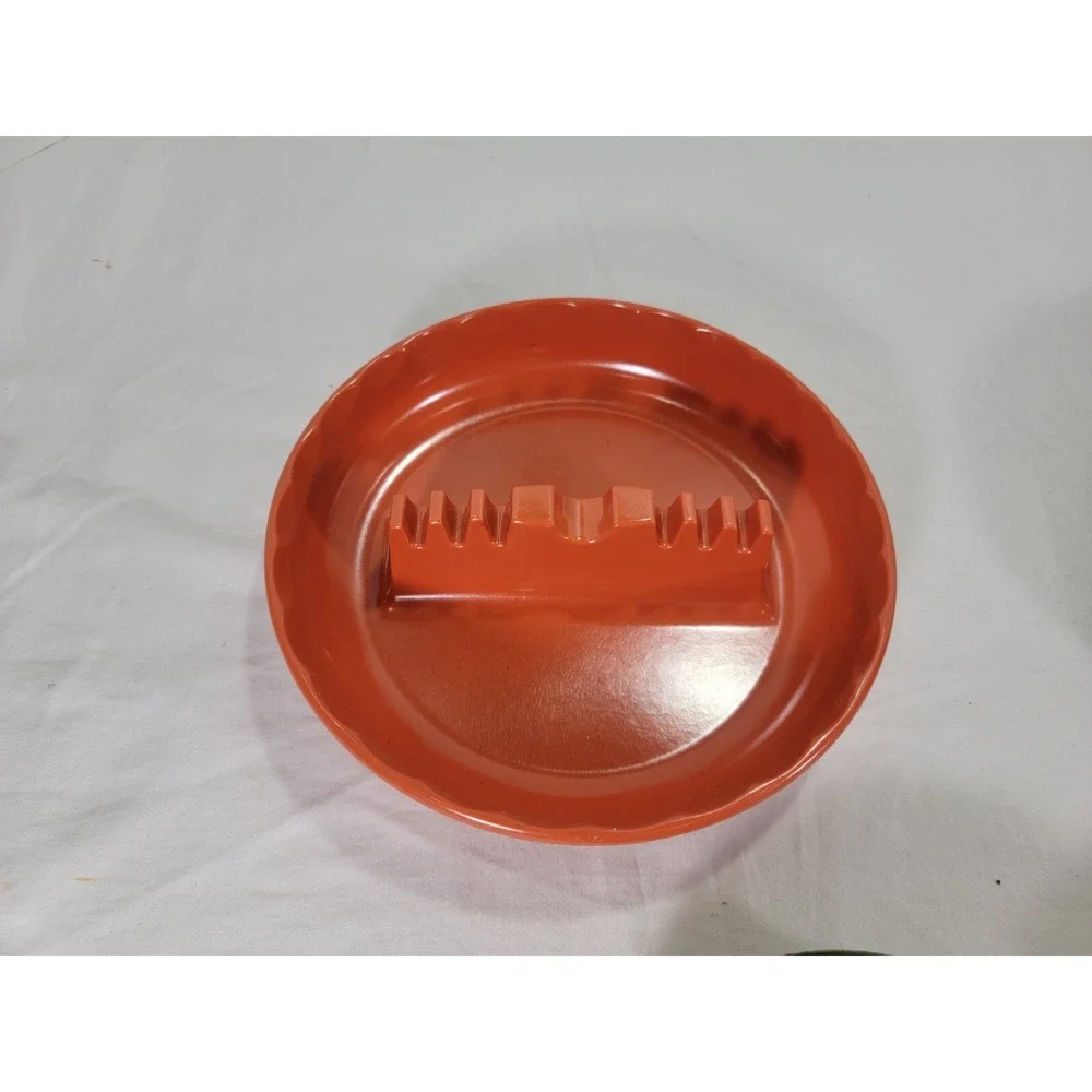 USA Vtg GES Melmac 4 NOS‎ Green Orange Ashtrays 7.5